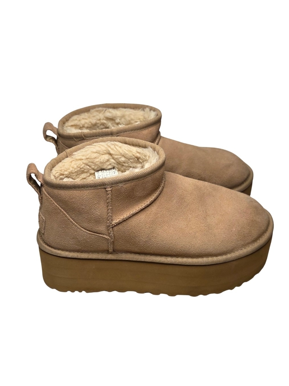UGG Size 8 Classic Ultra Mini Platform Boot Tan